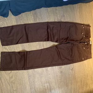 Naked and famous chinos, olive brown twill 31 waist bnwt